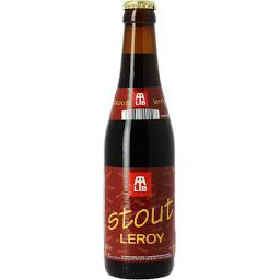 Bouteille de bière brune Stout Leroy 33cl